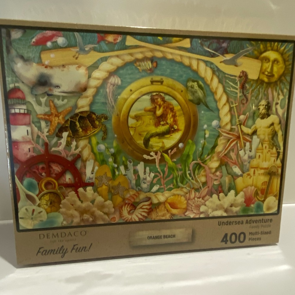 Demdaco Undersea Adventure Jigsaw Puzzle Orange Beach 400 Pieces Multi-Sized NEW